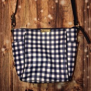 Liz Claiborne Navy Blue & White Crossbody Bag